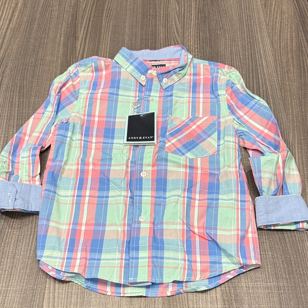 Andy & Evan Multicolor Plaid Button Down Shirt